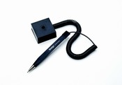 Wedgy Retractable Cord Pens - Antimicrobial Square Base Style Pen